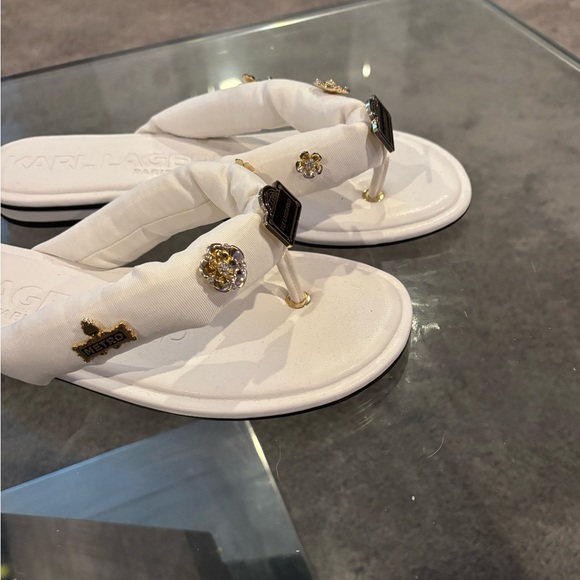 Karl Lagerfeld White Women's Sandals 10 - Picture 3 of 9